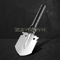 Outdoor Foldable Shovel Survival Supplies, Camping Mini Shovel Tactical Shovel Emergency Garden Tool With Compass 2