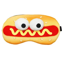 Whimsical Hamburger - Themed Soft Sleep Mask (Hot dog)