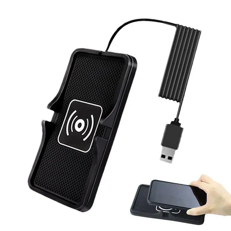 Fast Wireless Phone Charger For Car Cordless Fast Charging Pad For Auto Cordless Phone Charger Non-Slip Cell Pad