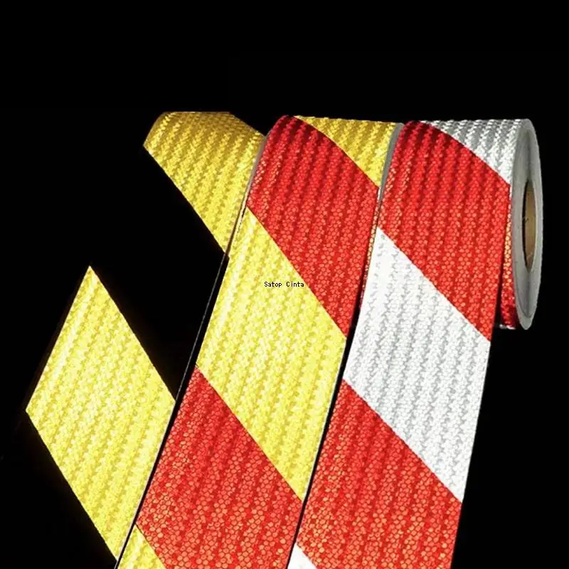 4inch*33FT Twill Reflective Safety Tape High Vis Waterproof Reflector Conspicuity White Red Fluorescent Yellow Sticker For Truck