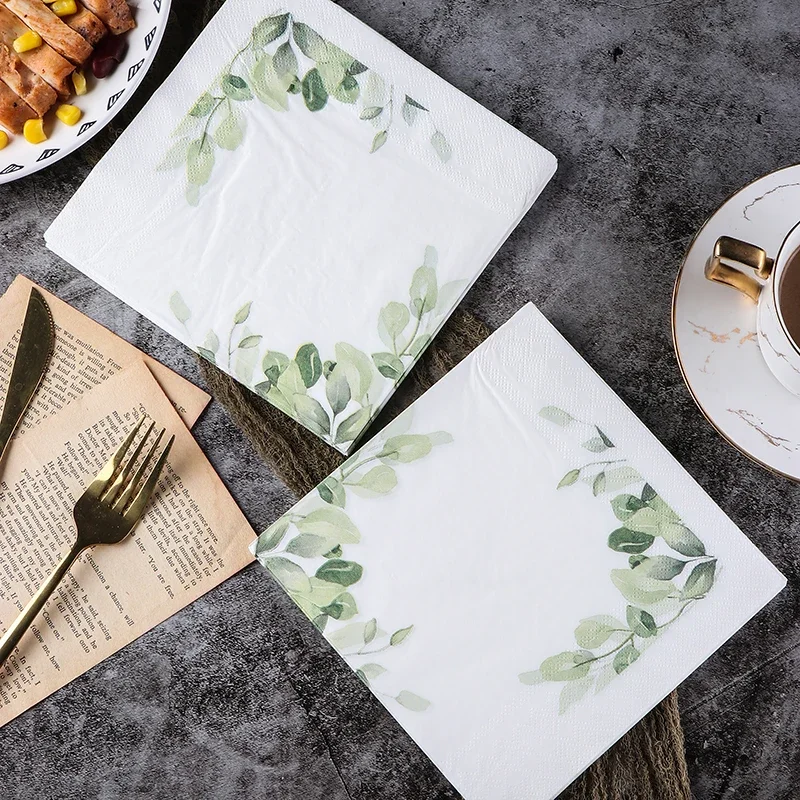 Colourful Napkins Printed Square Paper Napkins Restaurant Floral Facial Tissue Hotel Wedding Table Setting Pure Wood Pulp Paper