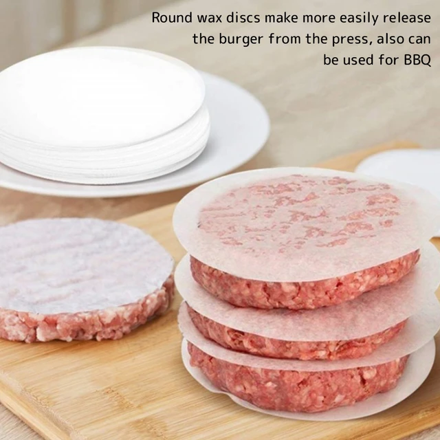 100Pcs Hamburger Patty Paper Waxed Butcher Paper Sheet Non-stick Parchment  Paper Round Wax Paper for Patty Storing - AliExpress