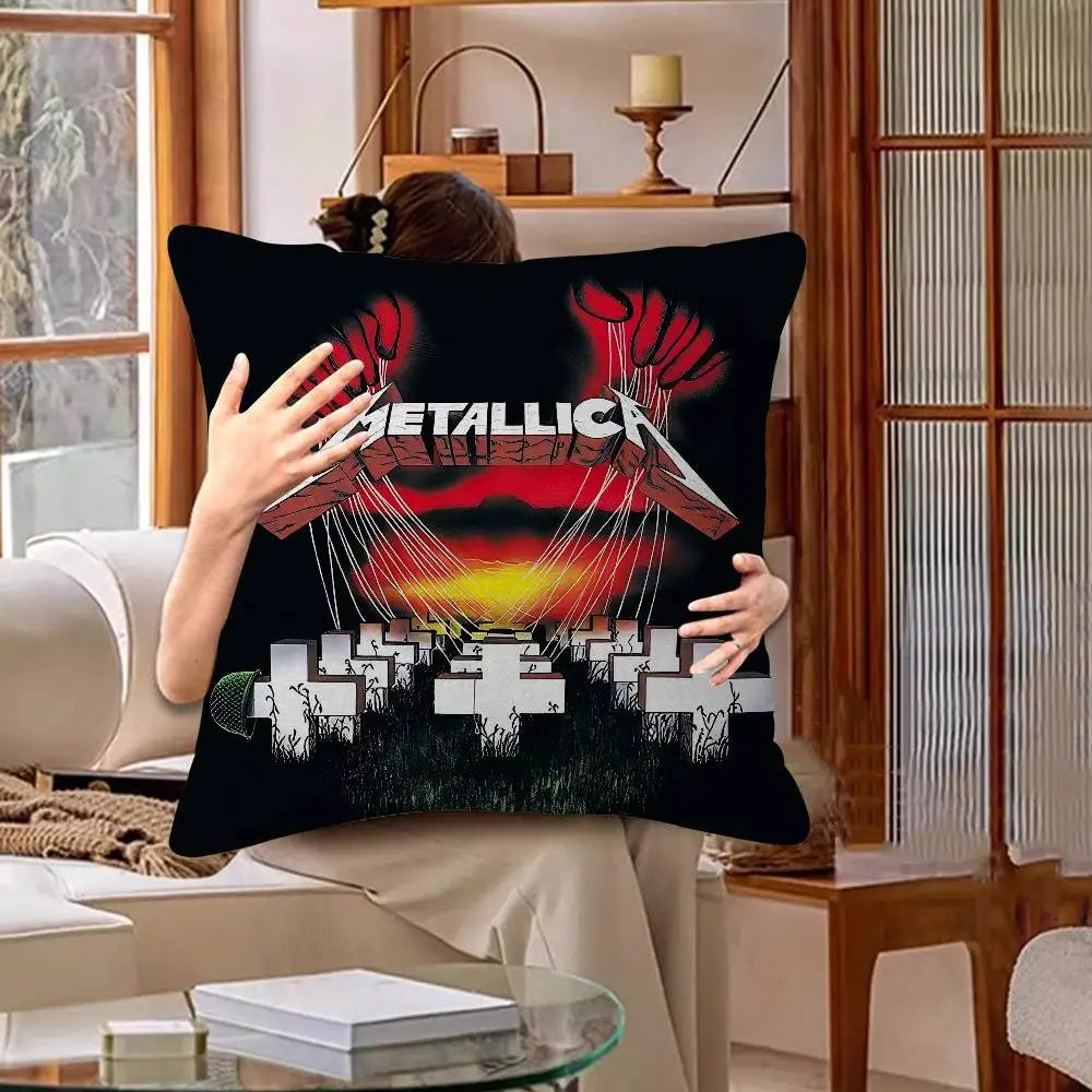 Band M-METALLICA Cool Office Cushion Kissenbezug, Auto-Kissenbezug, 45 x 45 cm, Lendenkissenbezug, Sofa-Kissenbezug – Detail 10