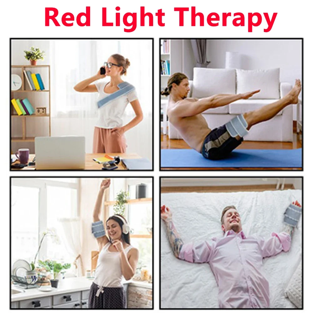 60 LEDs Red＆Infrared Light Therapy Belt 850nm 660nm Back Burn Fat Wrap Slimming Machine Waist Heat Pad Full Body Joints Muscle light therapy belt