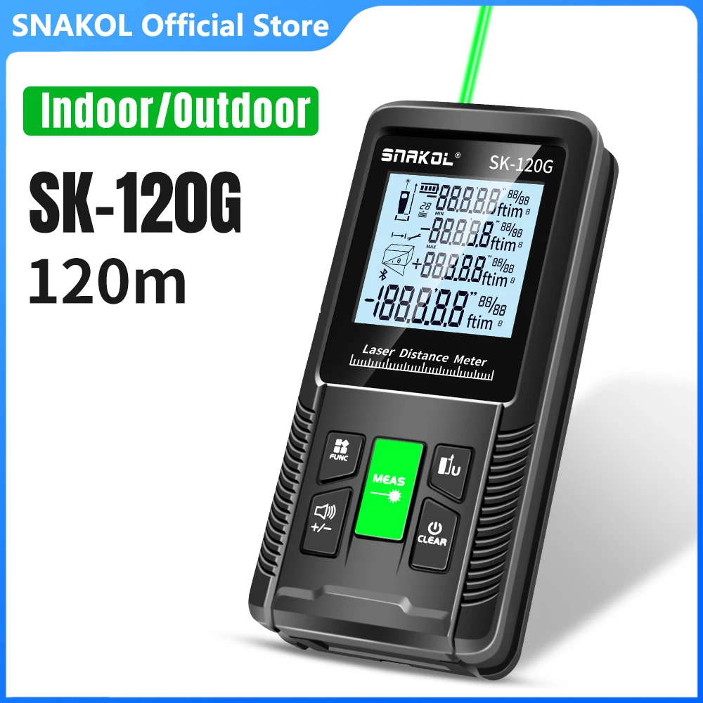 SNAKOL Laser Tape Measure Laser Distance Meter 50m 100m 200m, digital rangefinder high accuracy roulette multiple electronic ruler