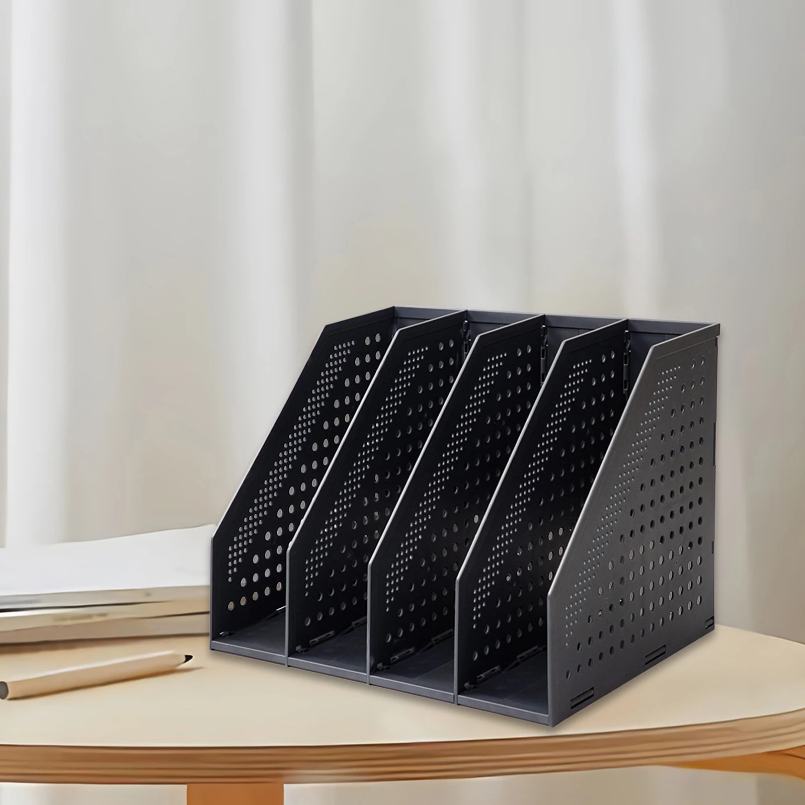 Magazine File Desk Organizer Books File Magazine Rack Holder Foldable Storage Vertical Bookshelf for School Office Home Supplies