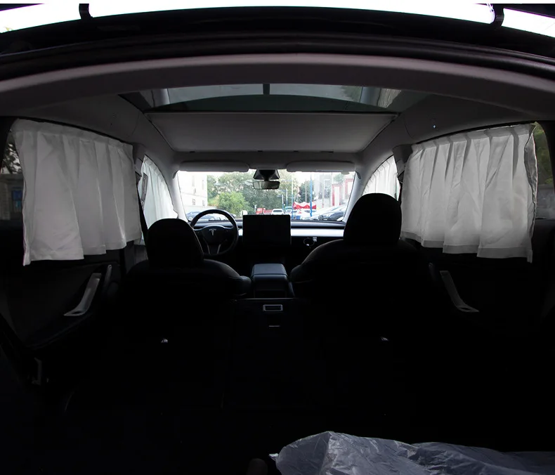 For Tesla Model Y 2020-2025 ice crystals Side Window Privacy Trim Sunshade Car F