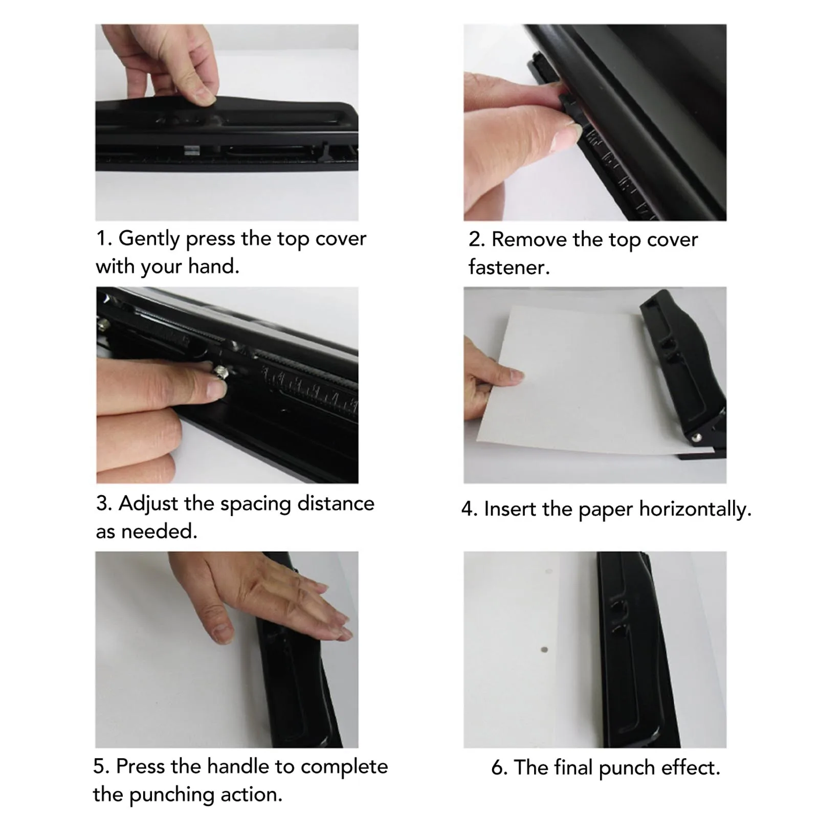 【New】3 Hole Puncher 7mm Diameter Adjustable Spacing Metal Hole Punch Manual Pocket A4 Paper Punching Tool