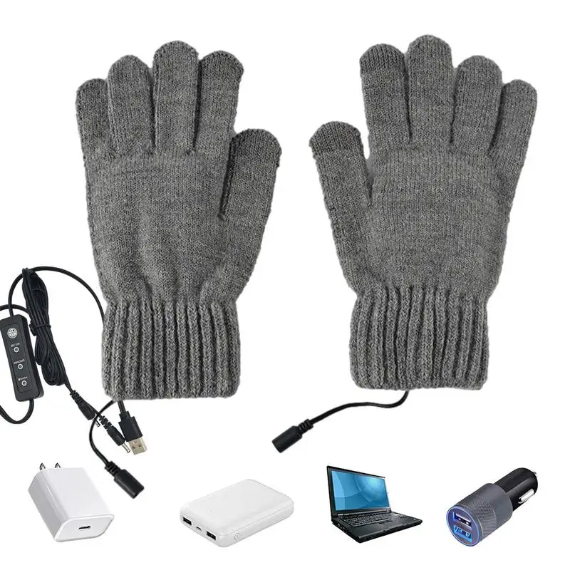 

Перчатки с подогревом для мужчин и женщин, лыжные перчатки для холодной погоды с сенсорным экраном, зарядка через USB, зимняя грелка для рук с 3 регулируемыми температурами