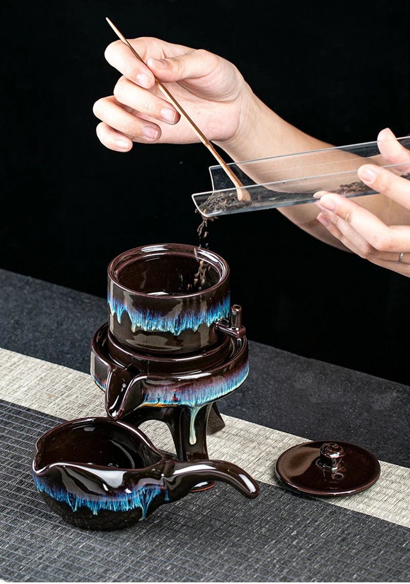 Exquisite Stone grinding shape tea set,Handmade Tea Pot Cup Set Chinese Tea Ceremony Gift GungFu Cup