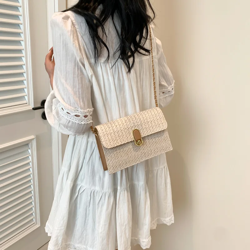 New Cross-border Fragrance Fashion Texture Single Shoulder Crossbody Small Square Bag Spring Summer New Shoulder Bag Women