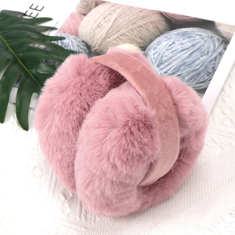 Cute Girl Soft Earmuffs Women Winter Adjustable Foldable