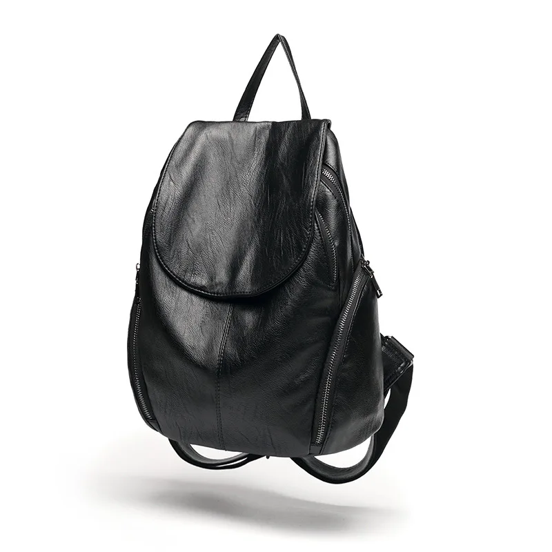 Fashion Soft Leather Women's Backpack Casual Travel Backpack Large Capacity Student School Bag For Ladies