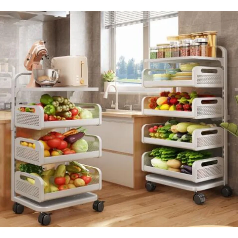 Comprar Carro móvil de cocina, estante de almacenamiento giratorio para  carrito de almacenamiento de verduras y frutas