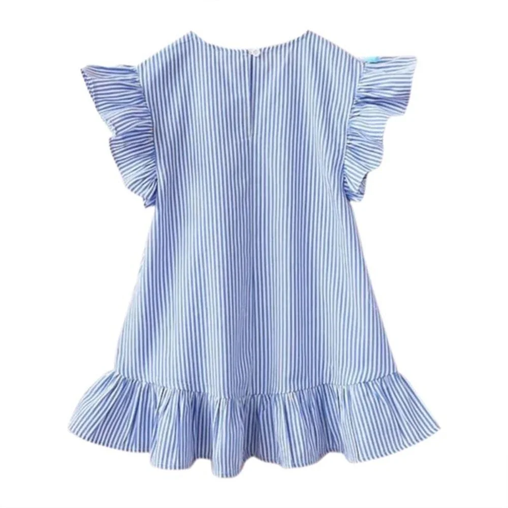 Girls Dress Kids Summer Stripe Princess Dress Toddler Baby Dress 1-7 Years Children's Clothing