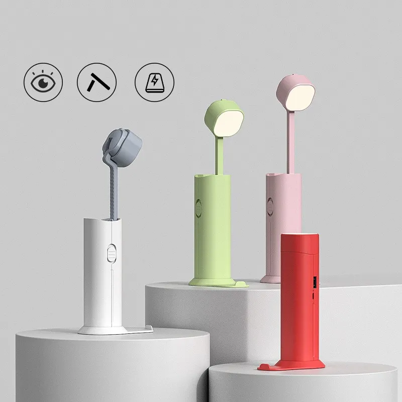 

Portable Folding Telescopic Led Desk Lamp Flashlight 3 Lighting Modes Cordless Eye Protection Lamp Night Light USB Rechargeable
