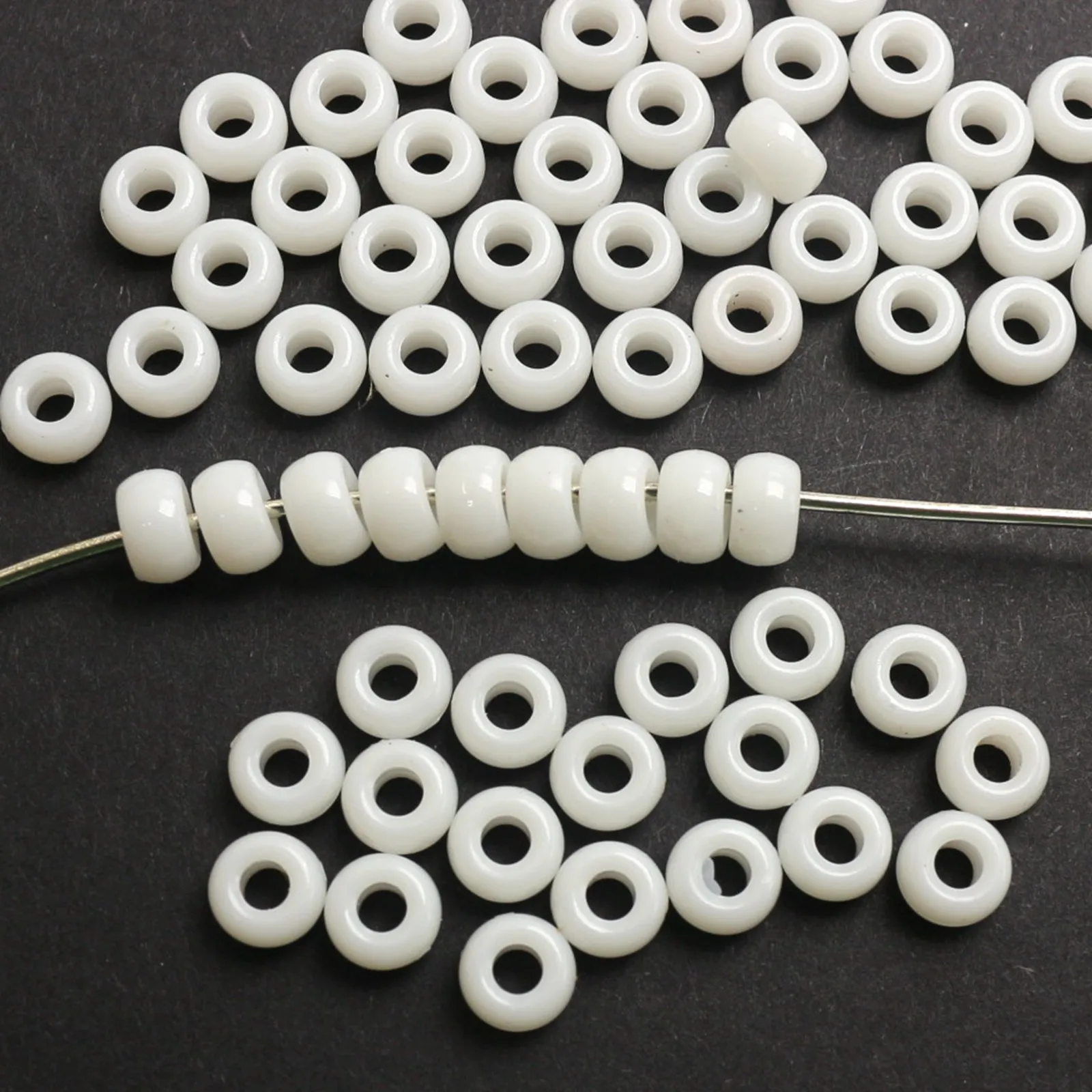 Beads For Crafts 500 Black Acrylic Round Pony Beads – 6x4mm Craft Kandi Bracelets & Jewelry Beads For Kids - Foto 12