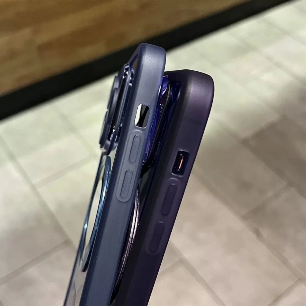 Luxury Shockproof Matte Phone Case with Transparent Bumper Cover
