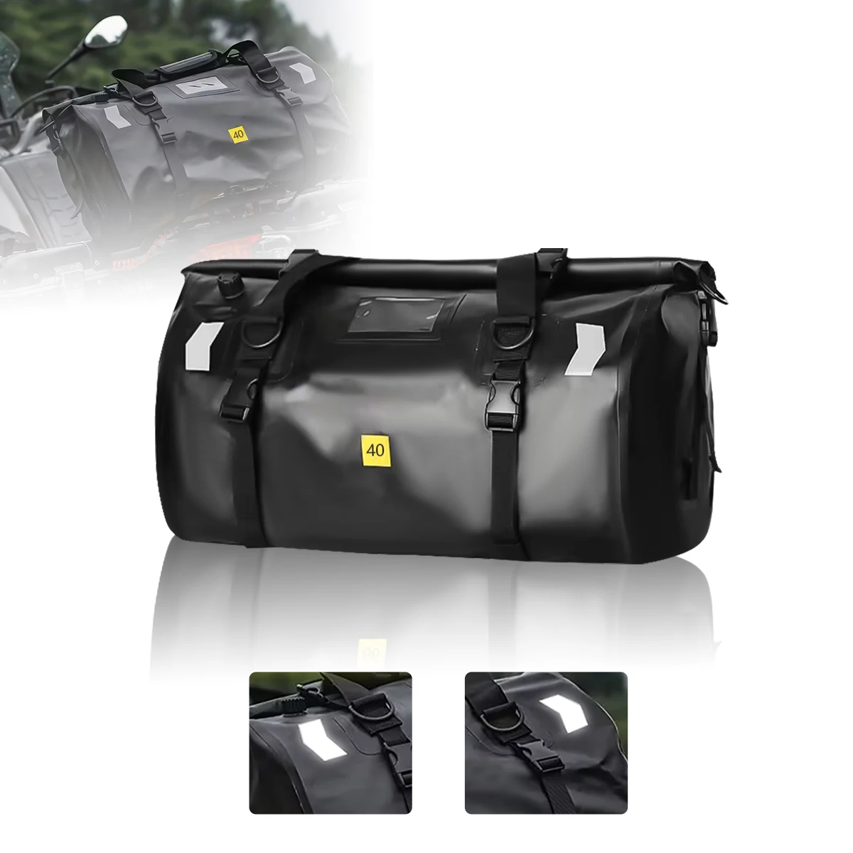 Waterproof Motorcycle Tail Bag - Outdoor Travel Dry Luggage Roll Pack & Seat Backpack