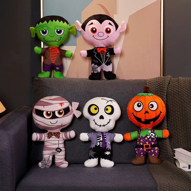 

Halloween Pumpkin Doll Plush Toy Vampire Skeleton Doll Funny Halloween Event Decoration Gifts for Kids