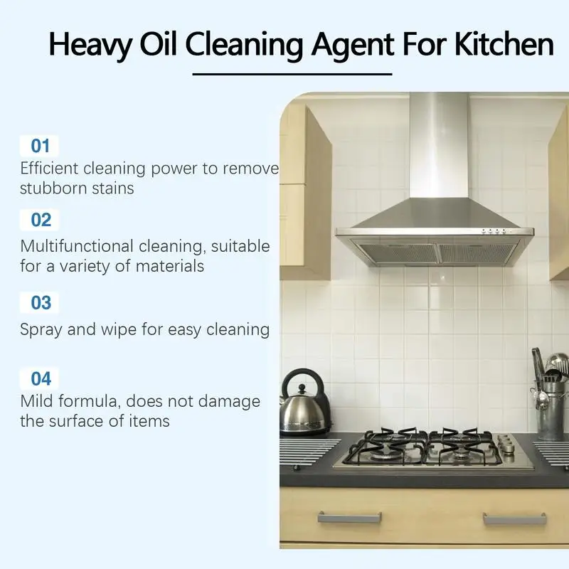 Oil Stain Cleaner Spray Hood Degreaser 120ml Kitchen Grease Cleaner Oil Stains Degreaser Spray For Grills Ovens