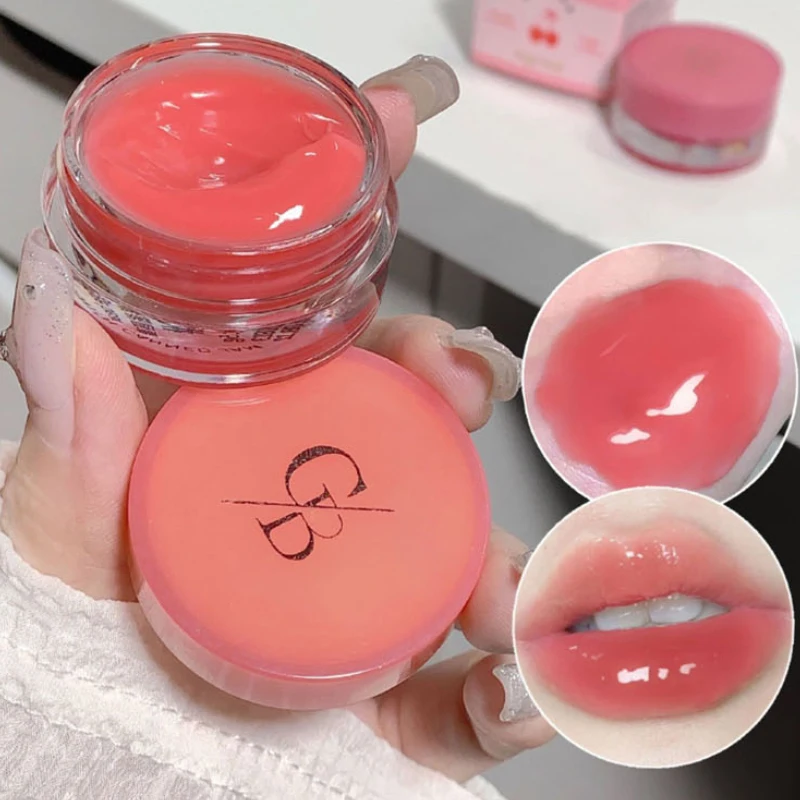 Lip makeup Gege Bear jarred jam lip gloss hydrating water-gloss finish plumping effect long-wearing and non-transfer formula