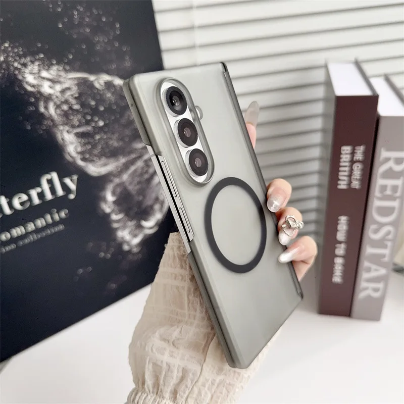 Luxury Frosted Matte Translucent Magnetic Phone Case - Shockproof Protective Cover