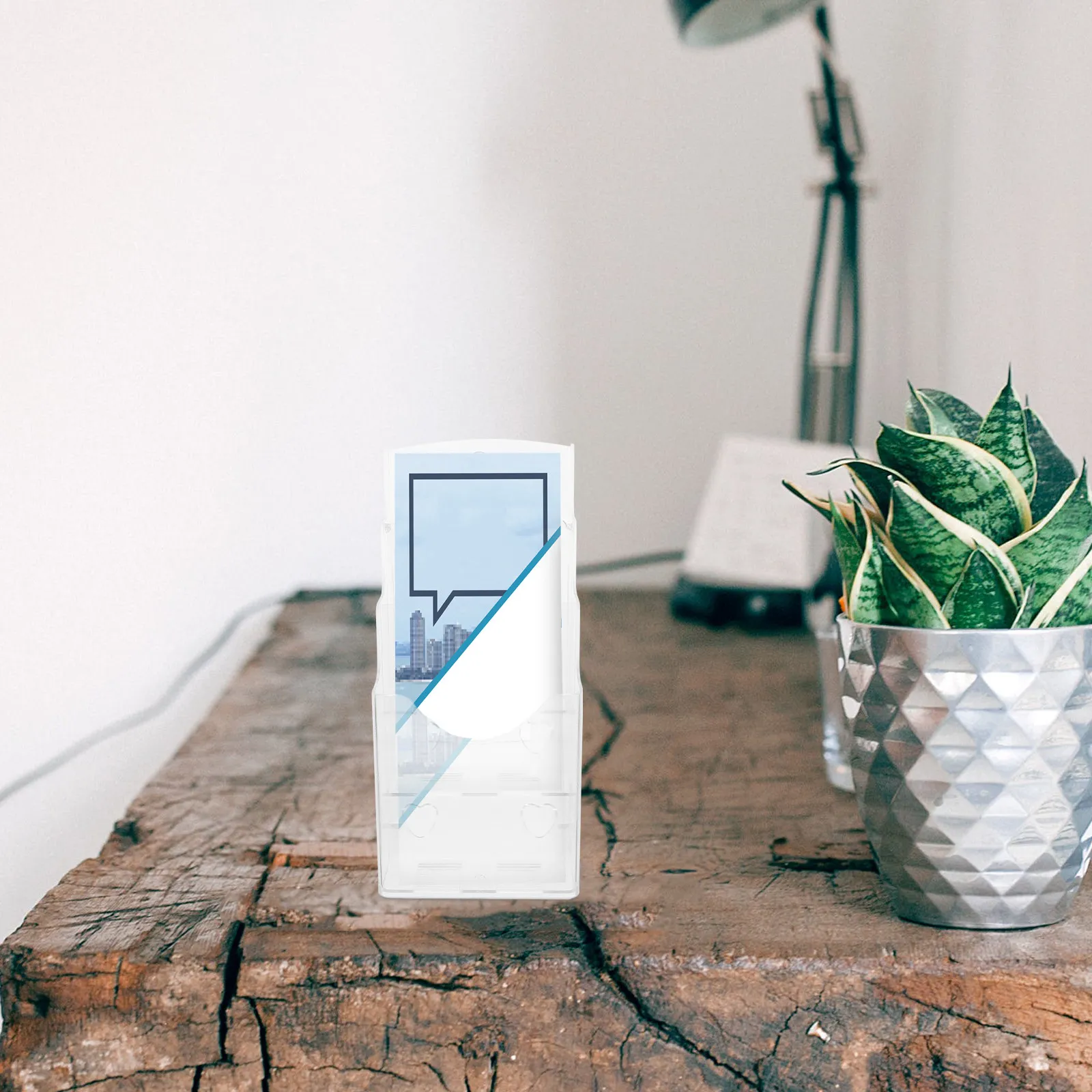 투명 접이식 다단 브로셔 홀더 스탠드 (A6 팜플렛, 삼단 접지 브로셔, 데스크탑, 테이블탑, 사무실, 소매점, 전시용)