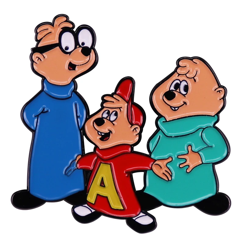 Klassische Cartoon Alvins X Die Chipmunkss Emaille Pin Rucksack Pins Abzeichen Brosche Schmuck Geschenke