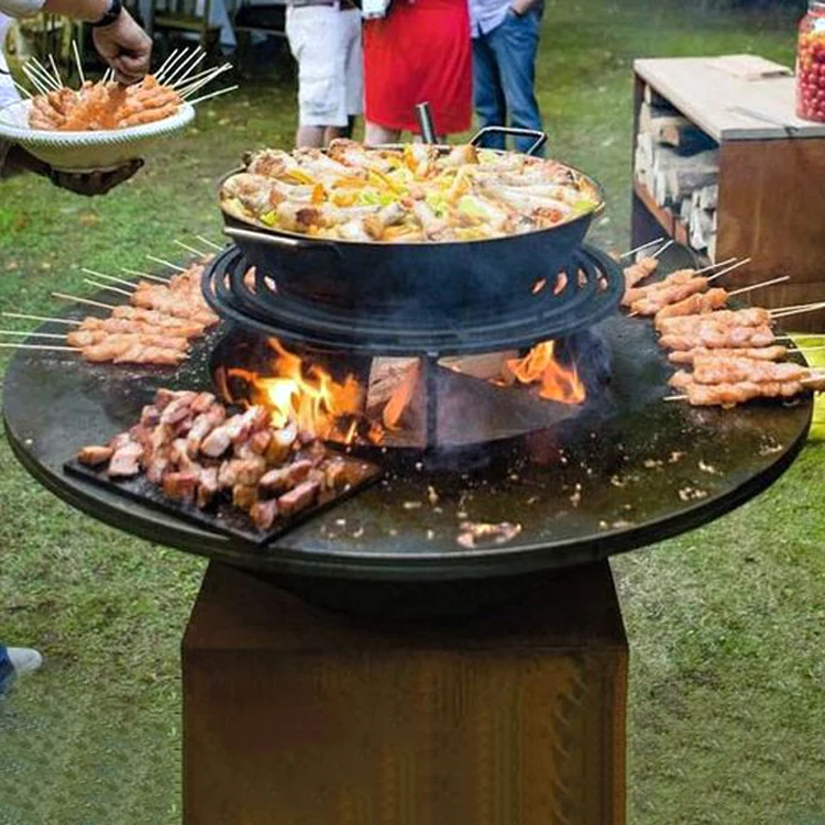 

Outdoor Kitchen Corten Steel Fireplace Grill Smoker BBQ Grill barbecue grill corten steel bbq