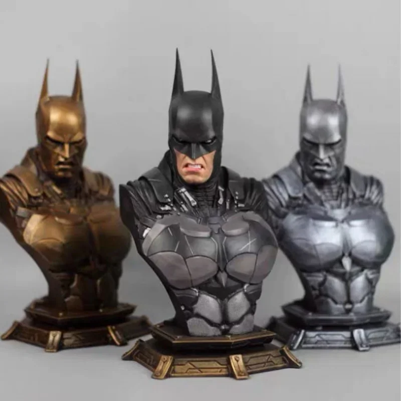 

Batman Arkham Knight Bust Sculpture Replaceable Head Imitation Copper Statue Action Figures Collectible Model Home Decor Gift