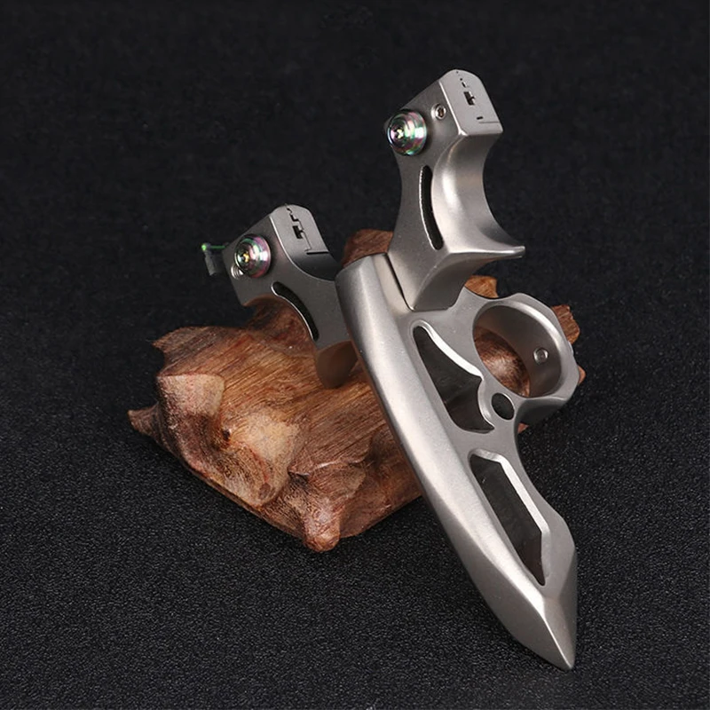 304 Stainless Steel Ring Slingshot Venomous Sting Fast Pressing Clip Flat Rubber Band Slingsshot Outdoor Hunting and Shooting 3