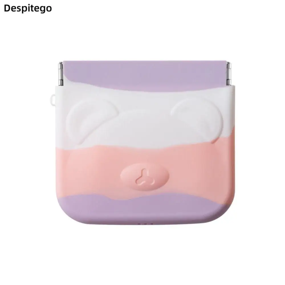 Solid Color Silicone Bear Coin Purse Large Capacity Waterproof Mini Square Makeup Bag Cartoon Animal Card Holder