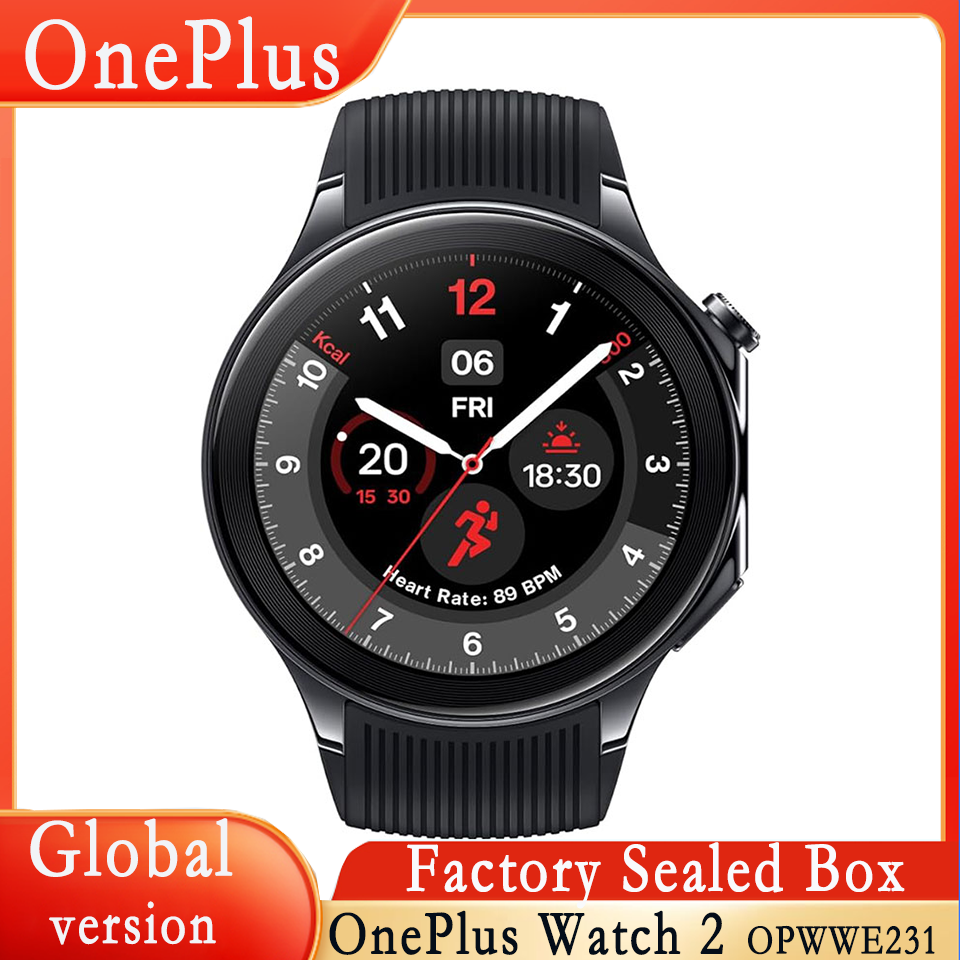 Global Version OnePlus Watch 2 Smart Watch 1.43'' AMOLED Display Snapdragon W5 Gen 1 Dual Frequency GPS Wear OS 4 NFC