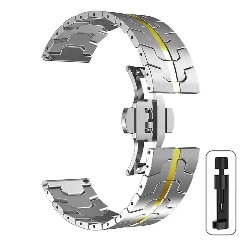 22mm Luxury Stainless Steel Watchband Bracelet