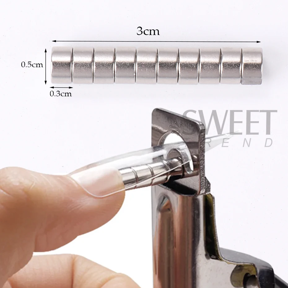 magnetic nail art tools 10/50pcs Small Magnets for Acrylic Nails Professional Nail Art Clipper False Tips Edge Cutters Tip Magnet Manicure Tools