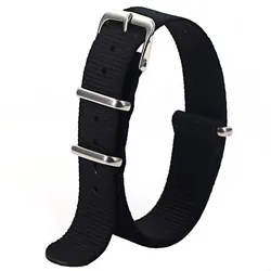 Universal Sport Waterproof Nylon Fabric Watch Strap - Adjustable and Durable Band for Men and Women with Installation Tool (Black)