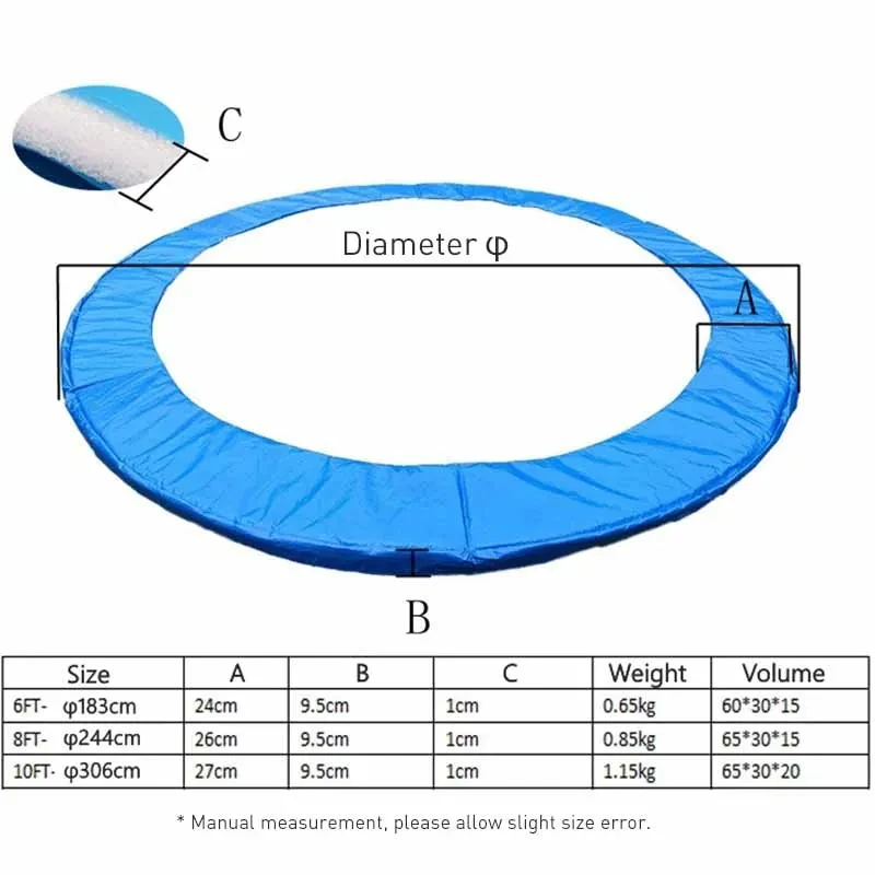 Round Trampoline Water-Resistant Safety Pad - Home Sport Protective Cover