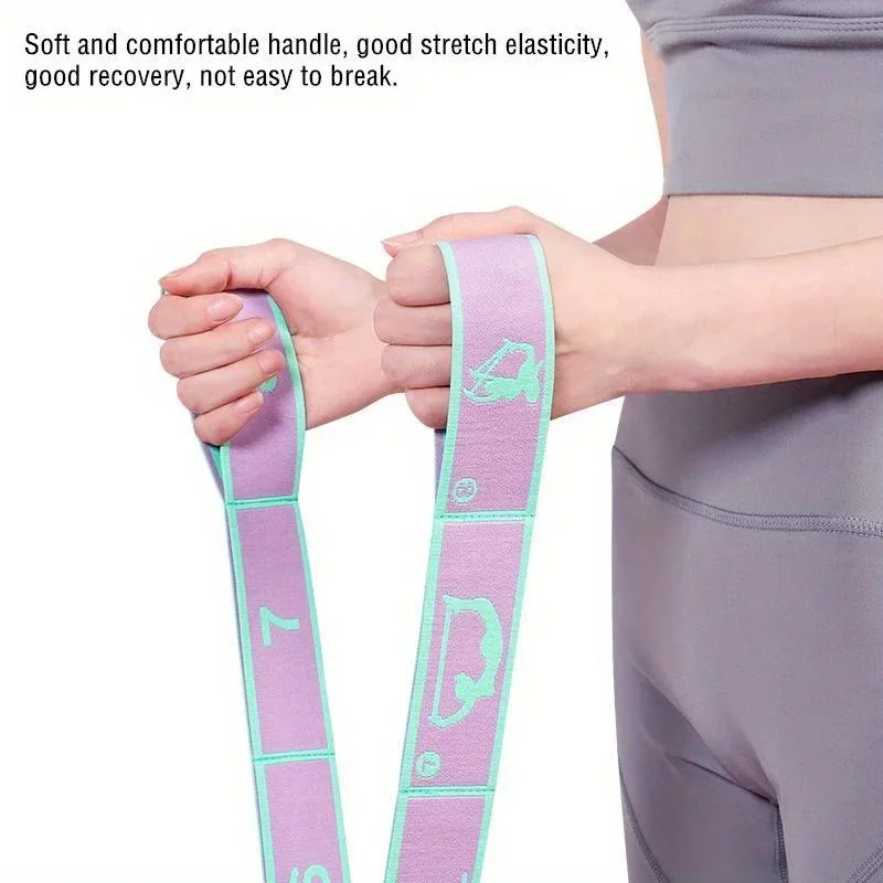 Description Picture 3 of itemDance Stretching Band Loop Yoga Stretching Belt Yoga Pilates Fitness Tension Belt  Digital Stretch Elastic Band Resistance Band
