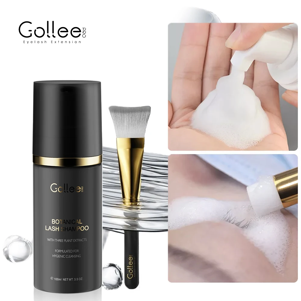 Gollee No Stimulation Eyelashes Makeup Deep Clean Eyelash Glue 100ml Eyelash Shampoo Grafting