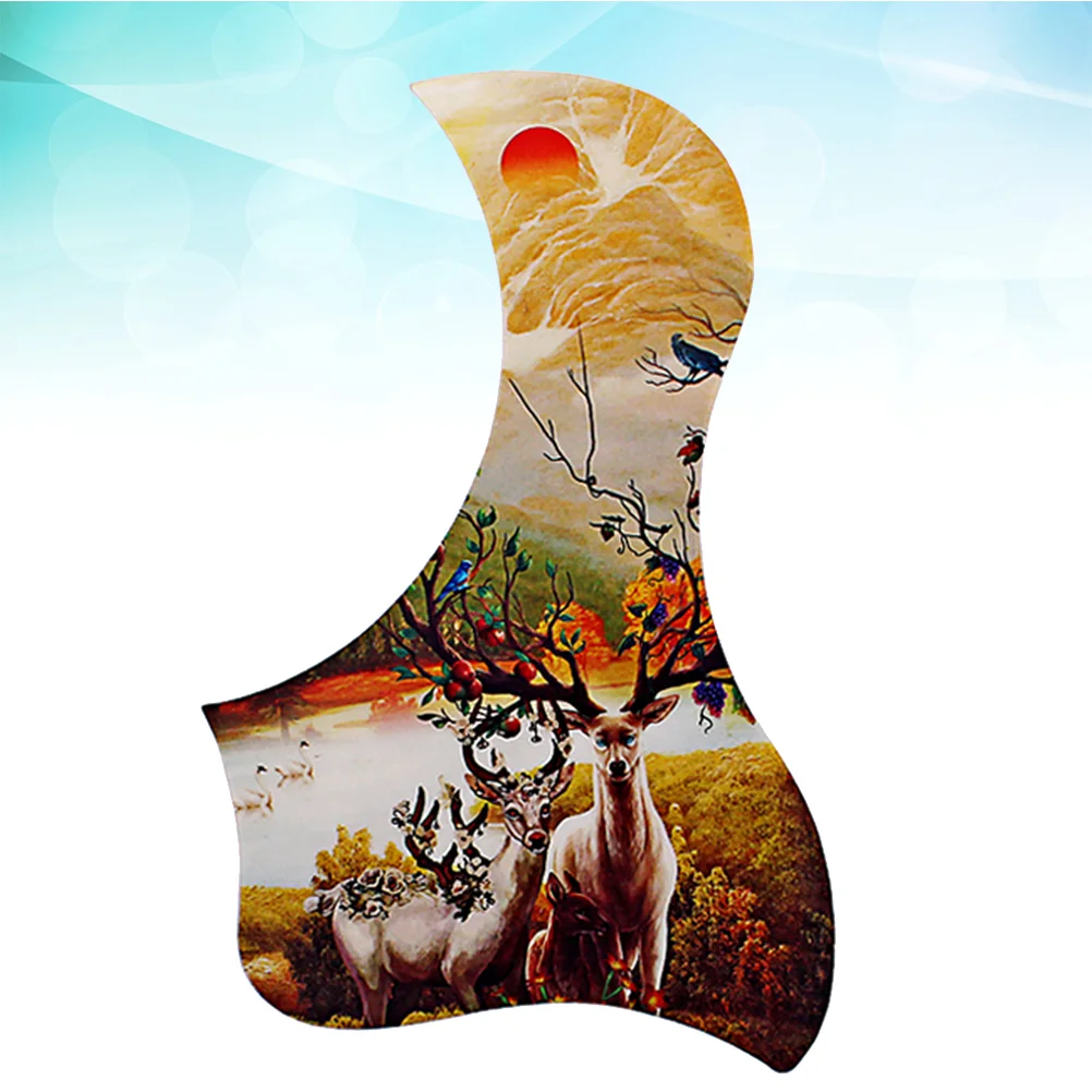 

Guitar Sticker Elk Pattern Acoustic Guitar Pickguard Self-adhesive Pick Guard Sticker for Guitar (Light Brown)
