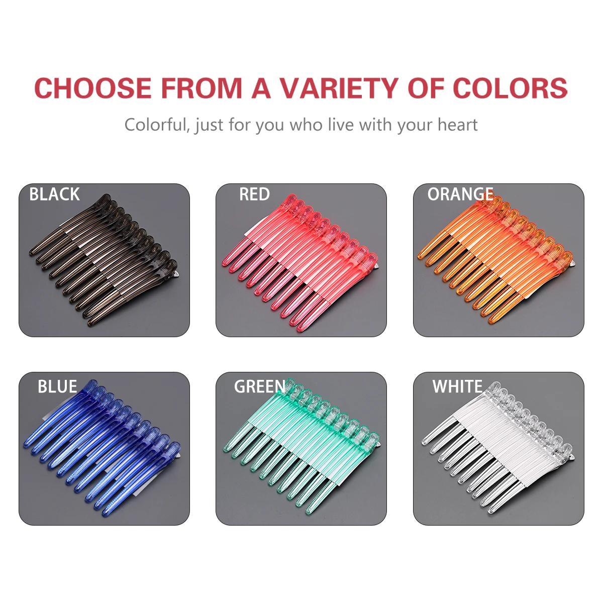 10Pcs/Set Hairdressing Alligator Hair Clips Salon Pro Seamless Clip Rubber Sectioning Barber Styling Barbershop Accessories_voghion.com