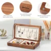 Portable Velvet Jewelry Storage Box Wooden Travel Jewelry Box Vintage Earring Ring Necklace Case Jewelry Storage Holder Box New 3