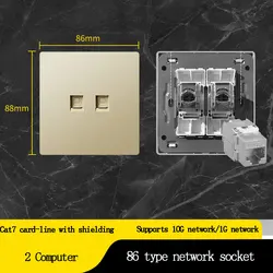 High - Speed Dual Ethernet Network Socket Panel - Cat6 & Cat7 Compatible - 2 CAT7