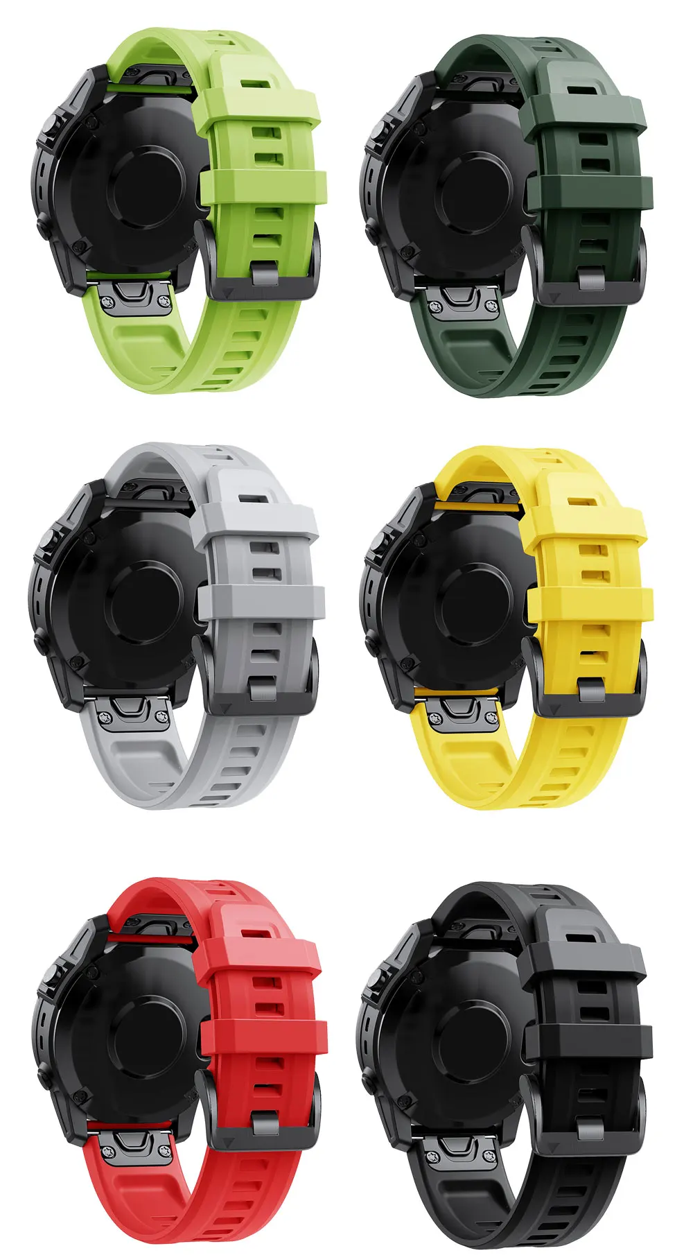 26 22MM Official Watchband for Garmin Fenix 7 7X Epix/Coros VERTIX/VERTIX 2 Watch Quick Release Silicone Easyfit Wristband Strap