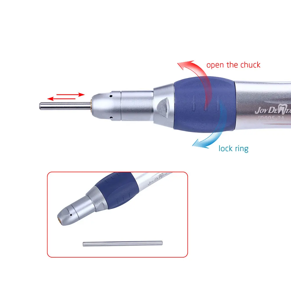 AZDENT Dental-Handstück mit niedriger Geschwindigkeit, Druckknopf, Winkelstück, gerade Nase, Kegelriegel, Winkelstück, E-Typ-Luftmotor, 2/4 Löcher – Detail 10