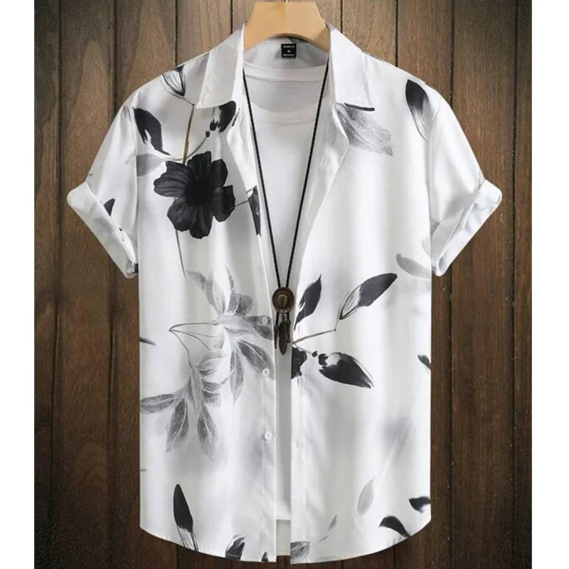 Shirt For Men 3d Ink Painting Prints Men&rsquo;s Clothing Daily Casual Short Sleeve Beach Party Sweatshirt Street Hawaii Shirt