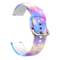 Stylish 18mm Printed Silicone Watch Strap Replacement Bracelet - Vibrant Design for Other 18mm width (I)