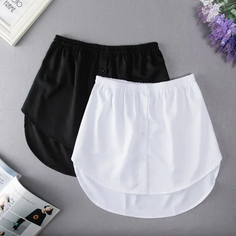 M-2XL Women Fake Shirt Hem Detachable Underskirt Irregular Skirt Tail Blouse Hem Extender Mini Skirt Layered Inner Layer