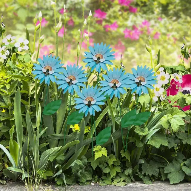 Kerti Tét Dekoratív Rozsdamentes Fémvirág Fém Virágbot Dekoráció Virágok Vízbiztos - Image 4